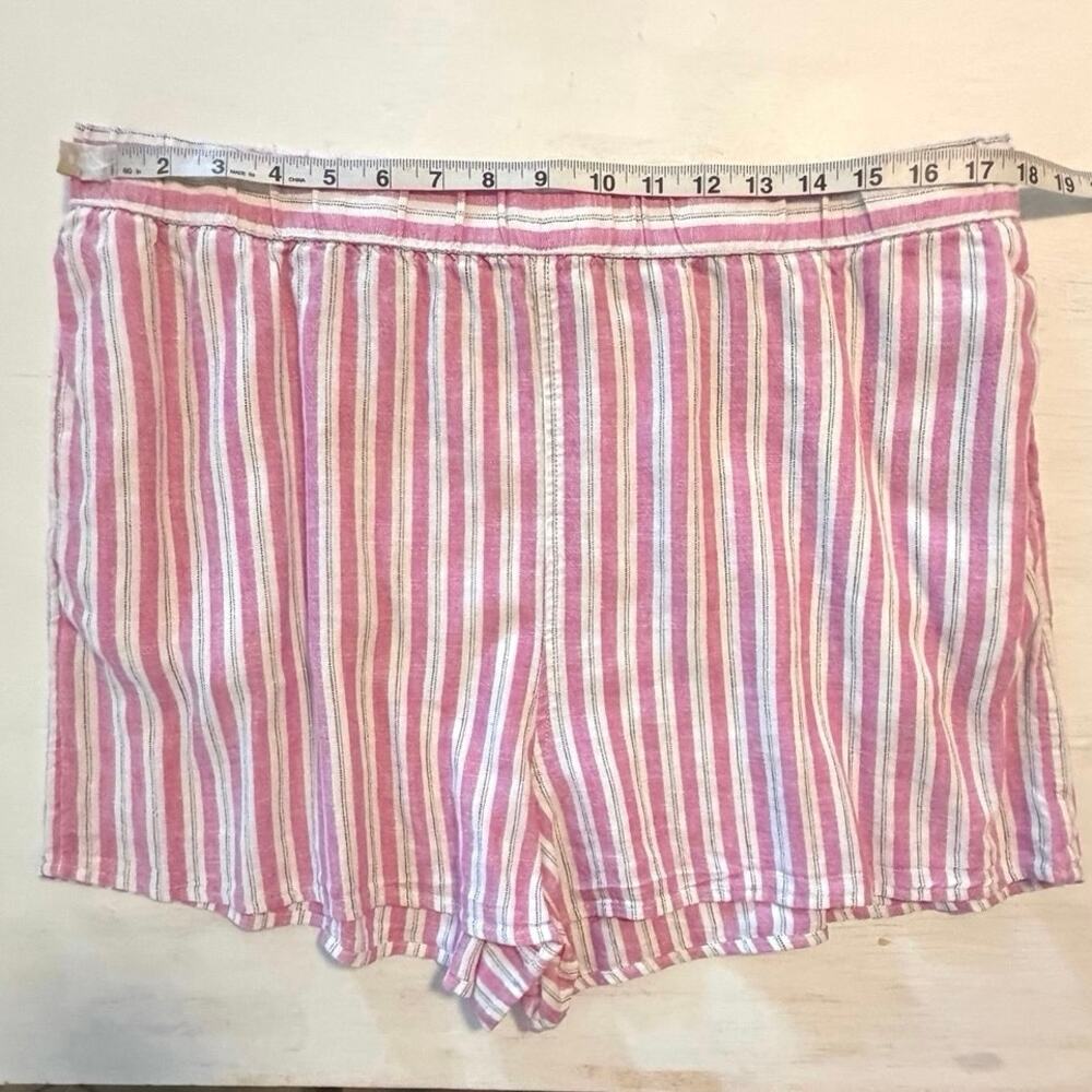 Universal Thread Linen Blend Pajama Set Womens Size XL Striped Shorts Lounge - Picture 8 of 14